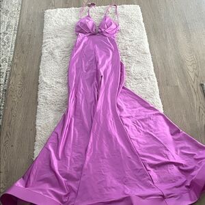 Elegant lilac Satin Gown